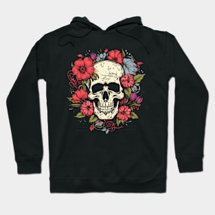 skull and flowers Hoodie